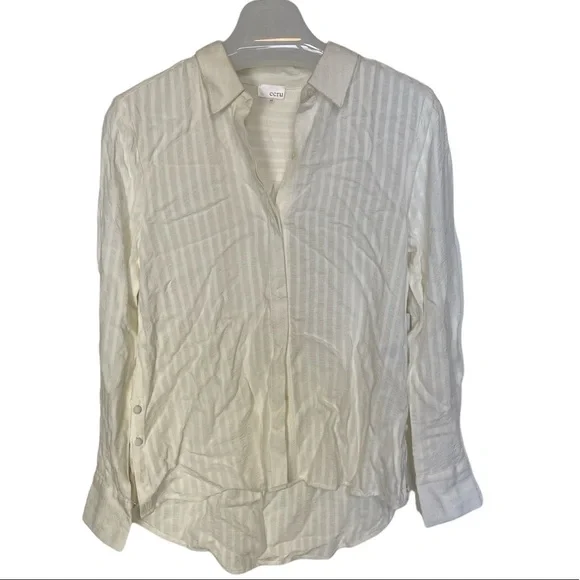 ECRU MARA SHIRT W/ SIDE BUTTON DETAILING IN IVORY - NWT! - Picture 2 of 8